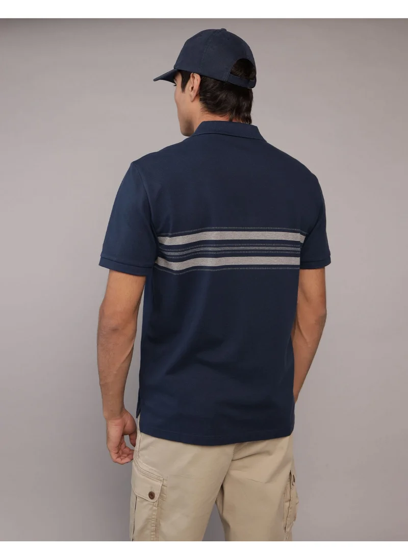 امريكان ايجل AE Flex Pique Striped Polo Shirt