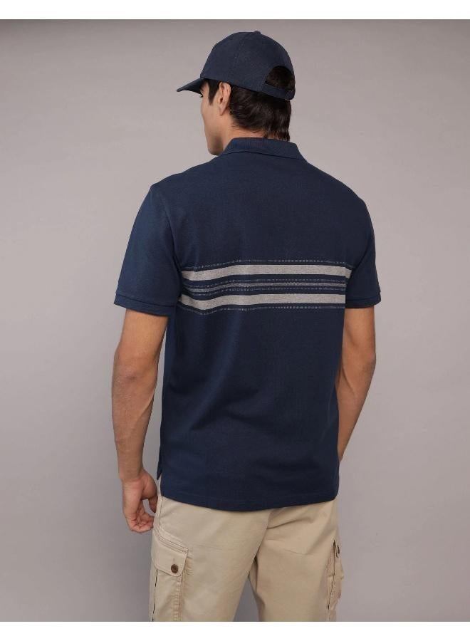 امريكان ايجل قميص بولو مخطط من قماش البيكيه المرن - Image 4