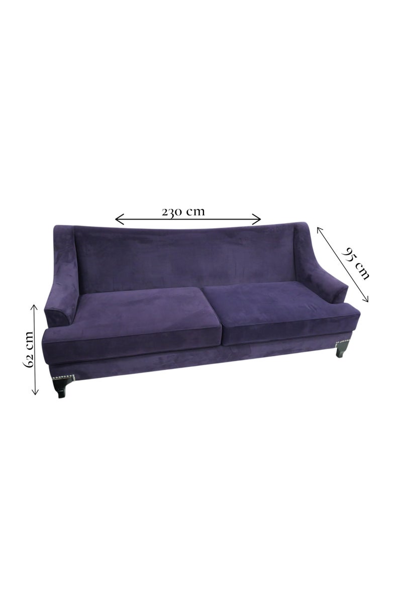 Generic Elegant Velvet Sofa, Classic Design with Decorative Nailhead Trim, Black Turned Legs, Living Room Couch - Image 2