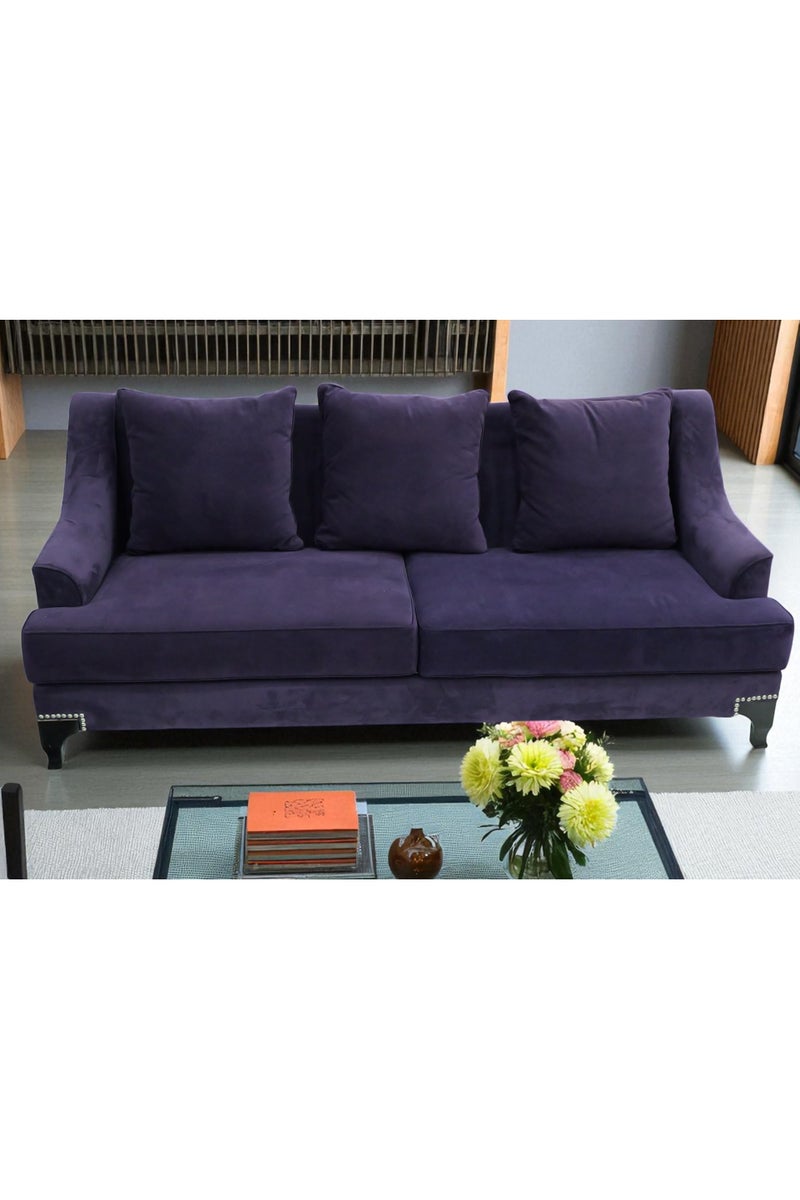 Generic Elegant Velvet Sofa, Classic Design with Decorative Nailhead Trim, Black Turned Legs, Living Room Couch - Image 4