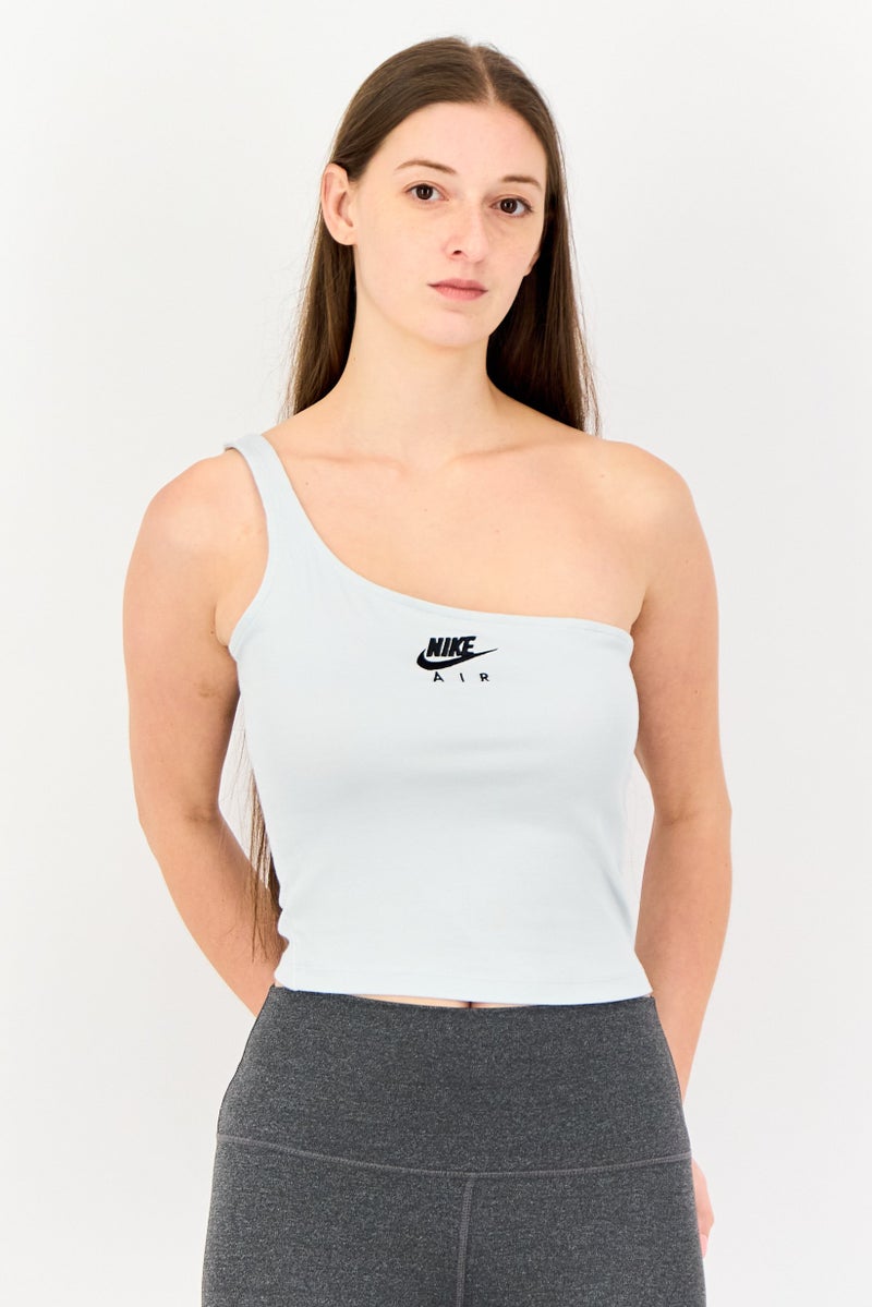 Nike Women Tight Fit One Shoulder Sleeve Outdoor Tank Top, Dusty Blue - Image 1