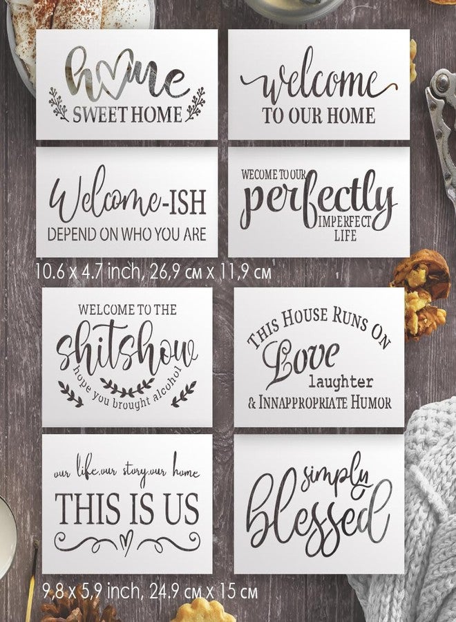 STENCILAIR Welcome Stencils for Painting on Wood Large Reusable - Seasonal Kit with 8 Sets - Vertical Welcome, Home Sweet Home, and Holiday Stencils STENCILAIR - Image 1