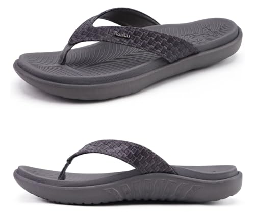 KuaiLu Womens Flip Flops Ladies Yoga Mat Comfortable Walking Thong Sandals With Plantar Fasciitis Arch Support Slip On Indoor Outdoor For Summer - Image 1