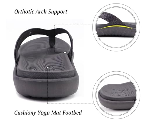 KuaiLu Womens Flip Flops Ladies Yoga Mat Comfortable Walking Thong Sandals With Plantar Fasciitis Arch Support Slip On Indoor Outdoor For Summer - Image 3