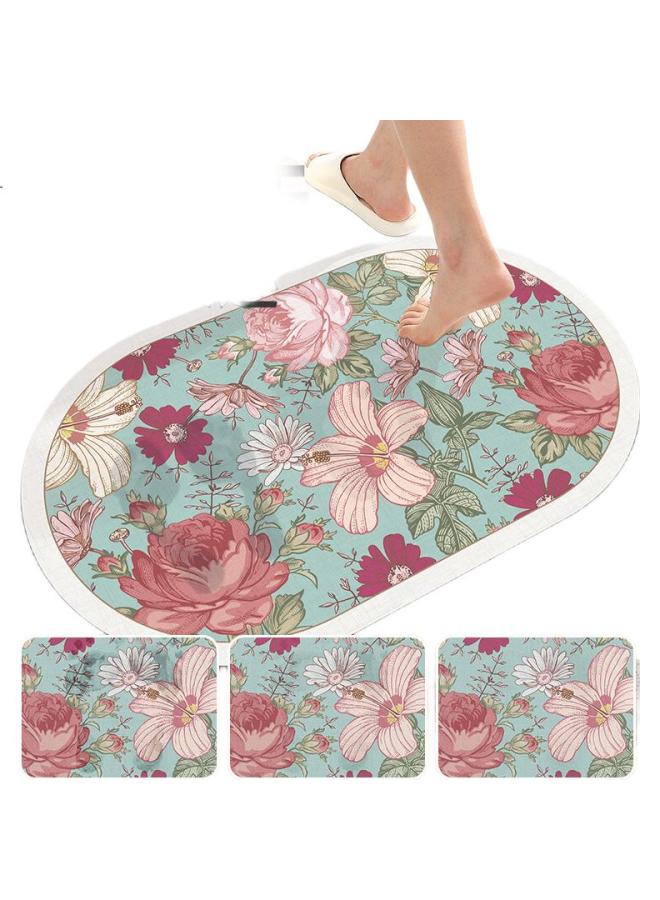 Dajiang Technology Flocked Bathroom Mat, Absorbent, Non-Slip, Quick-Drying, 50X80Cm, Luoruita Rose - Image 2