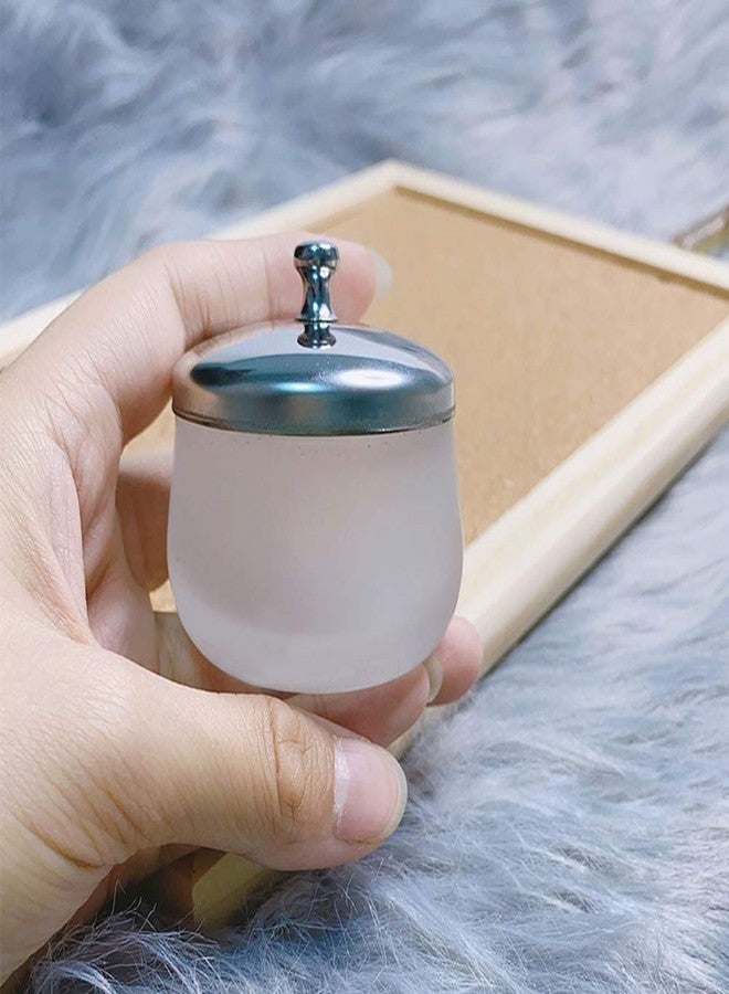 ConStore 2 Pcs Frosted Glass Crystal Dappen Dish With Lid Liquid Powder Container Holder Nail Art Dappen Dish Cup Glass Dappen Cup Nail Art Tools - Image 4