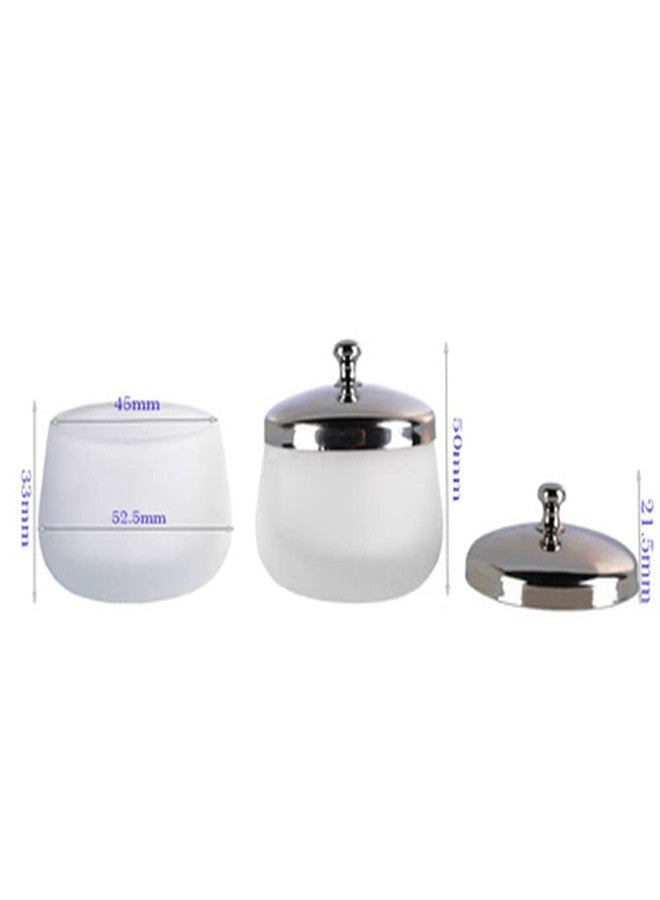 ConStore 2 Pcs Frosted Glass Crystal Dappen Dish With Lid Liquid Powder Container Holder Nail Art Dappen Dish Cup Glass Dappen Cup Nail Art Tools - Image 2