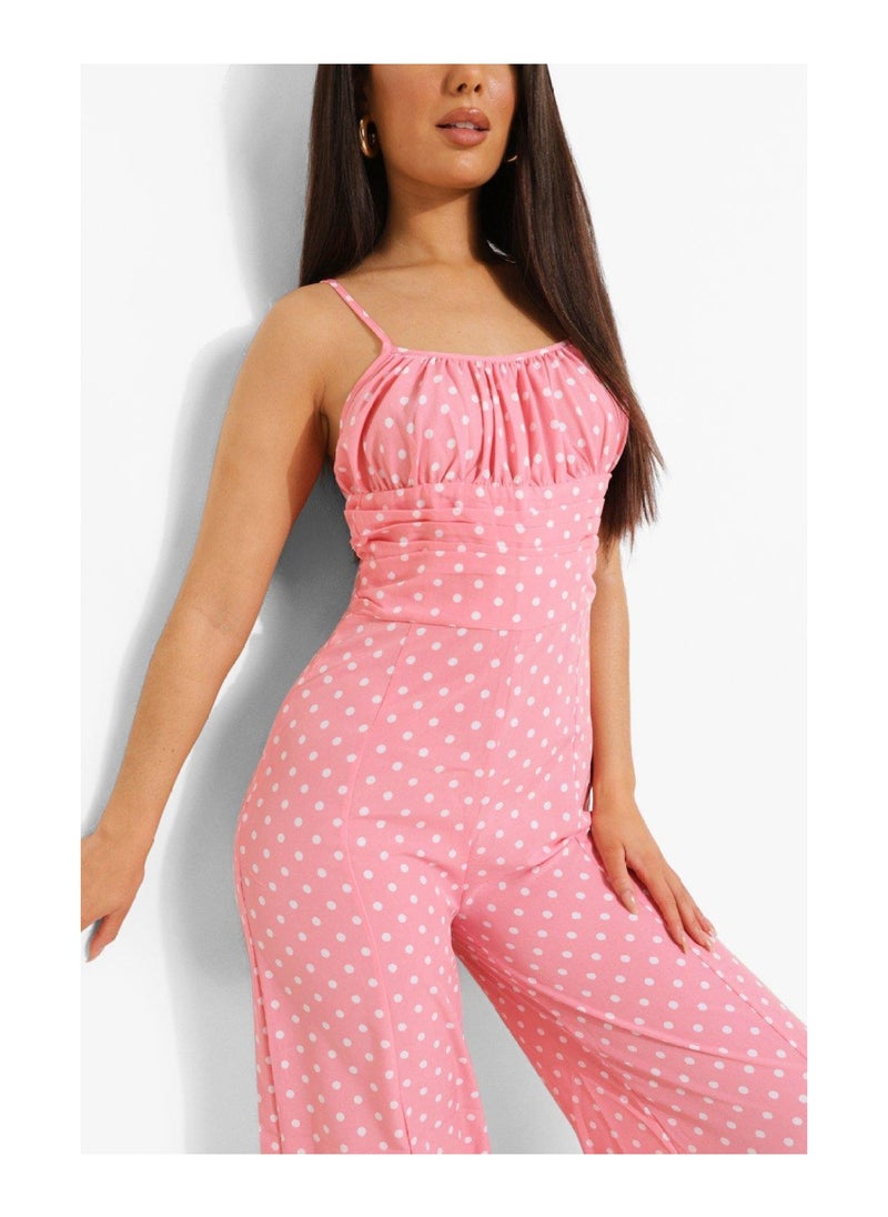 boohoo - Polka Dot Wide Leg Jumpsuit - Image 1