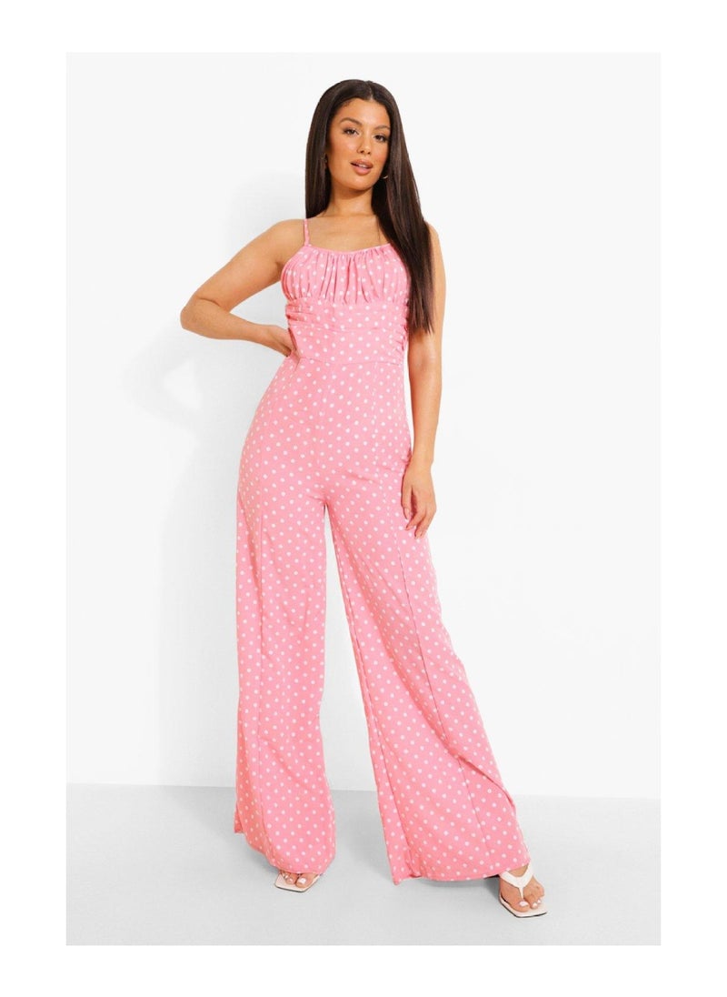 boohoo - Polka Dot Wide Leg Jumpsuit - Image 1