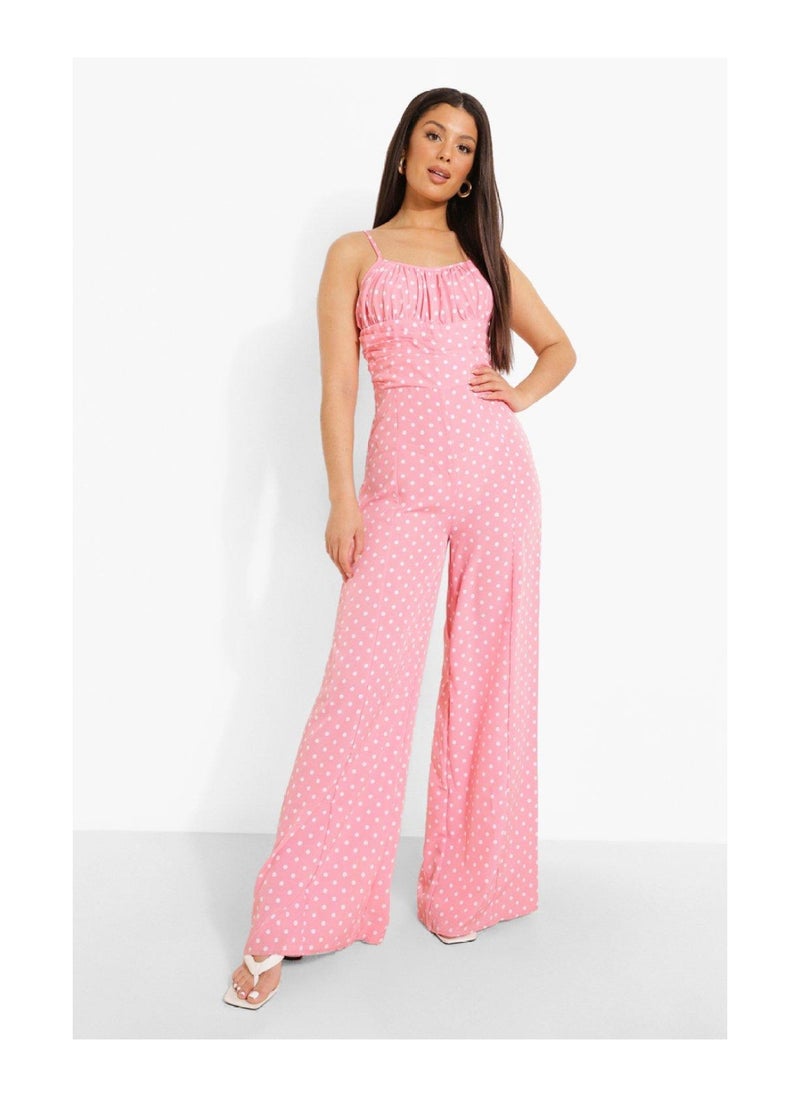 boohoo - Polka Dot Wide Leg Jumpsuit - Image 1