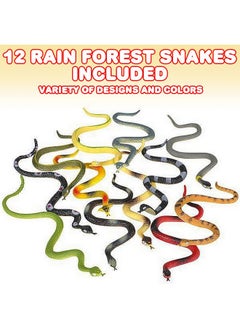 ArtCreativity Realistic Rainforest Rubber Snake Toys Pack Of 12 8 Inches Long Real Look Scales Reptile Birthday Party Favors Fake Prank Prop Gift Idea For Boys And Girls  - Image 2