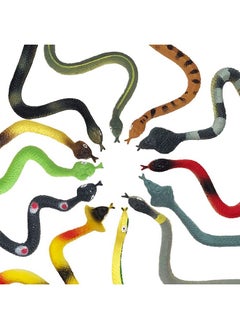 ArtCreativity Realistic Rainforest Rubber Snake Toys Pack Of 12 8 Inches Long Real Look Scales Reptile Birthday Party Favors Fake Prank Prop Gift Idea For Boys And Girls  - Image 1