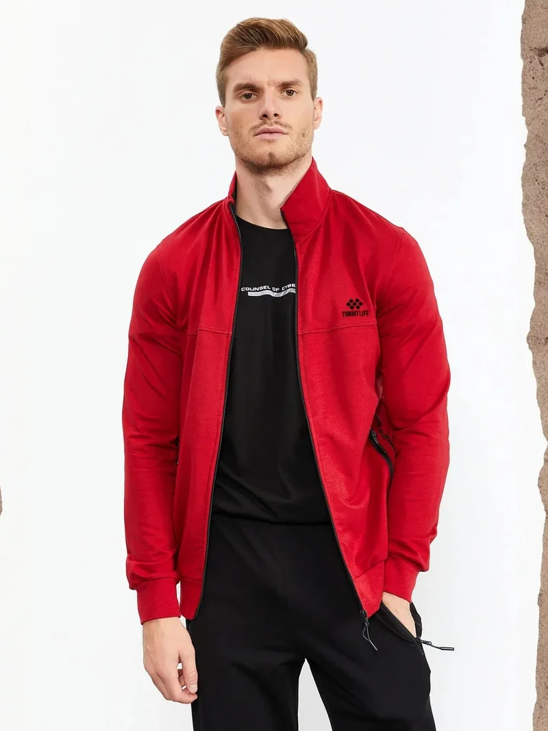 تومي لايف TOMMY Men's Zip-Front Sweatshirt And Pants Set