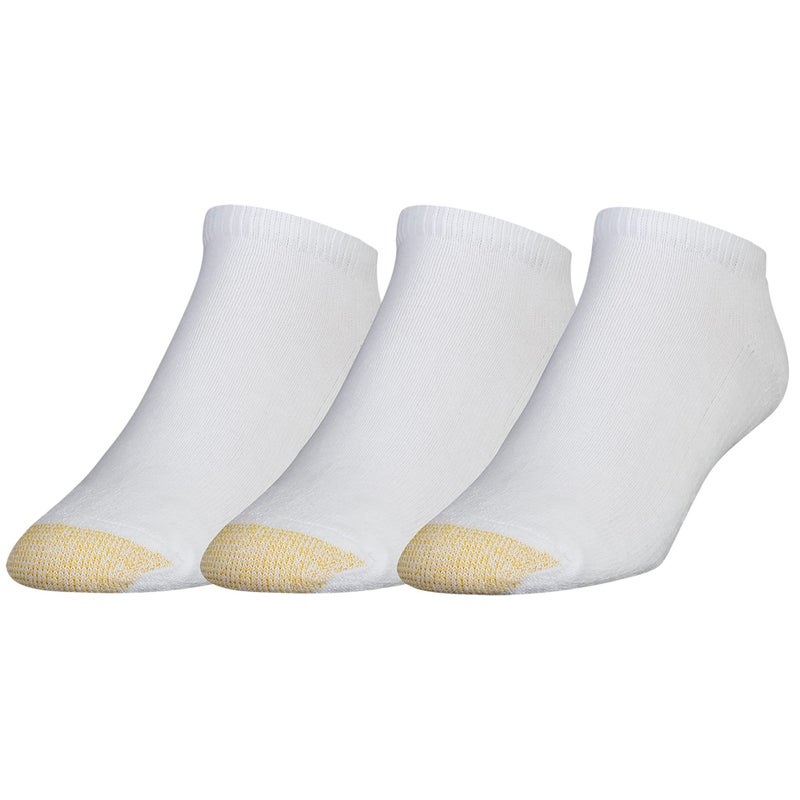 GOLDTOE Men's Ultra Tec Performance No Show Socks, 3-Pairs, White, Large