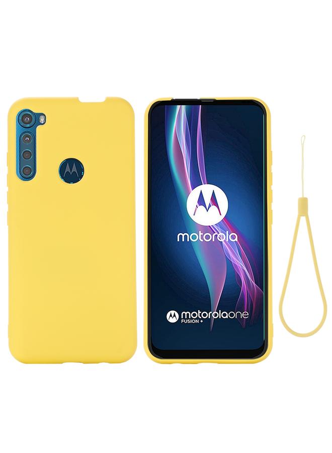 اس-توب جراب لهاتف Motorola One Fusion+ مصنوع من السيليكون السائل المقاوم للصدمات بلون نقي مع تغطية كاملة - Image 1