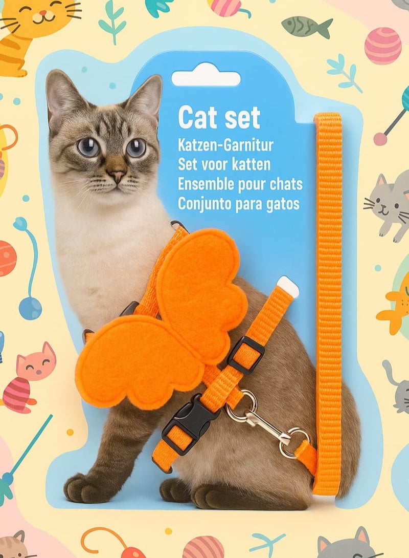 An easy-to-use, butterfly-shaped cat collar and leash for female kittens and puppies - Image 1