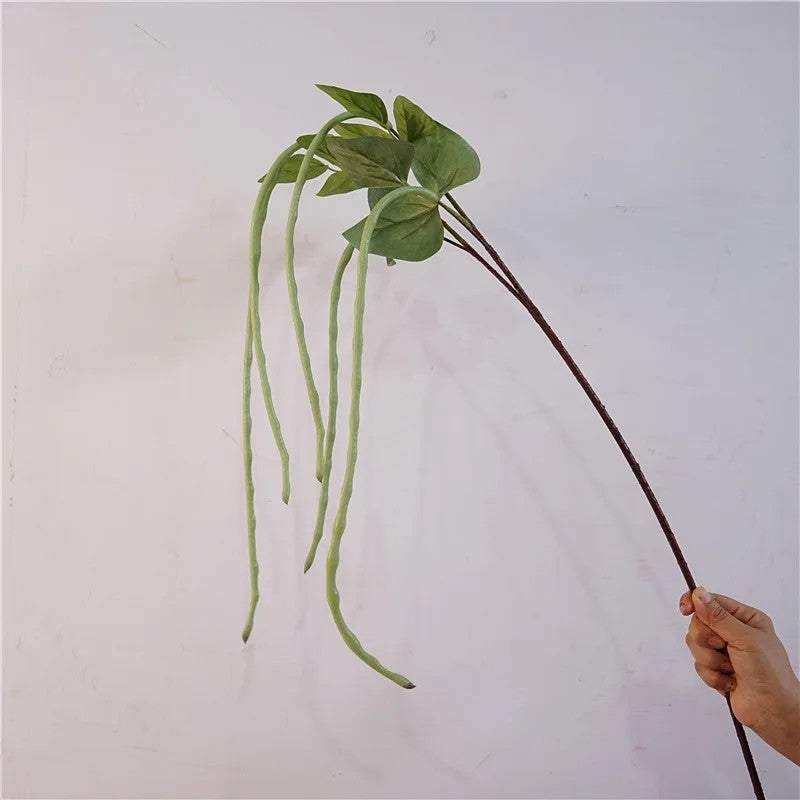 Bluejw L-009 Realistic Artificial Bean Vine Greenery - Real Touch Fake Vegetables Wall Hanging Decor for Wedding Graduation Christmas Chinese New Year - Image 5