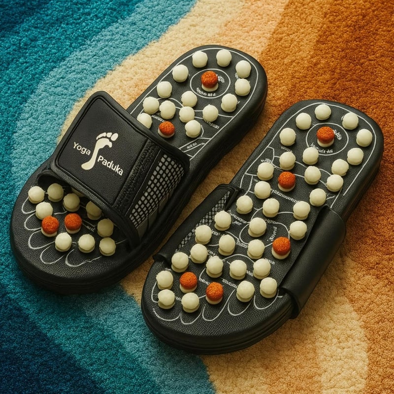 Vemlons acupressure slippers Yoga Paduka Spring Acupressure & Magnetic Therapy Acupressures Slippers Unisex Natural Foot Massager for Full Body Blood Circulation acupressure slippers for women & Men (8) - Image 1