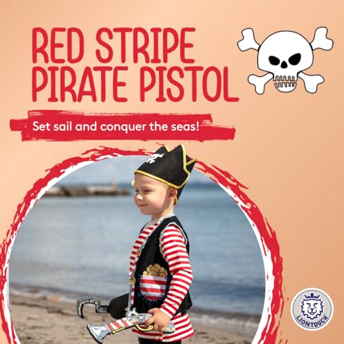 Liontouch Pirate Pistol Captain Red Stripe Age 38 Years Pretend Play Foam Toy For Children And Toddlers with Skull Motive Ideal Accessory For Dress Up Costumes for Sailing the Caribbeans - Image 5