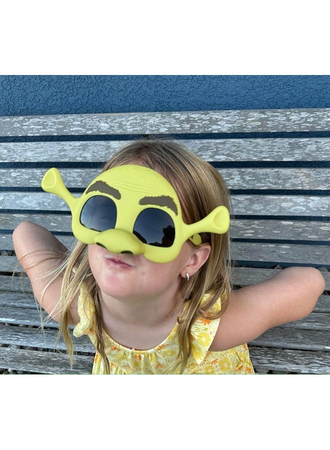 Sun-Staches SunStaches Official Shrek Sunglasses for Kids  Dreamworks Ogre Green Mask Costume Accessory  One Size Fits Most Kids - Image 1
