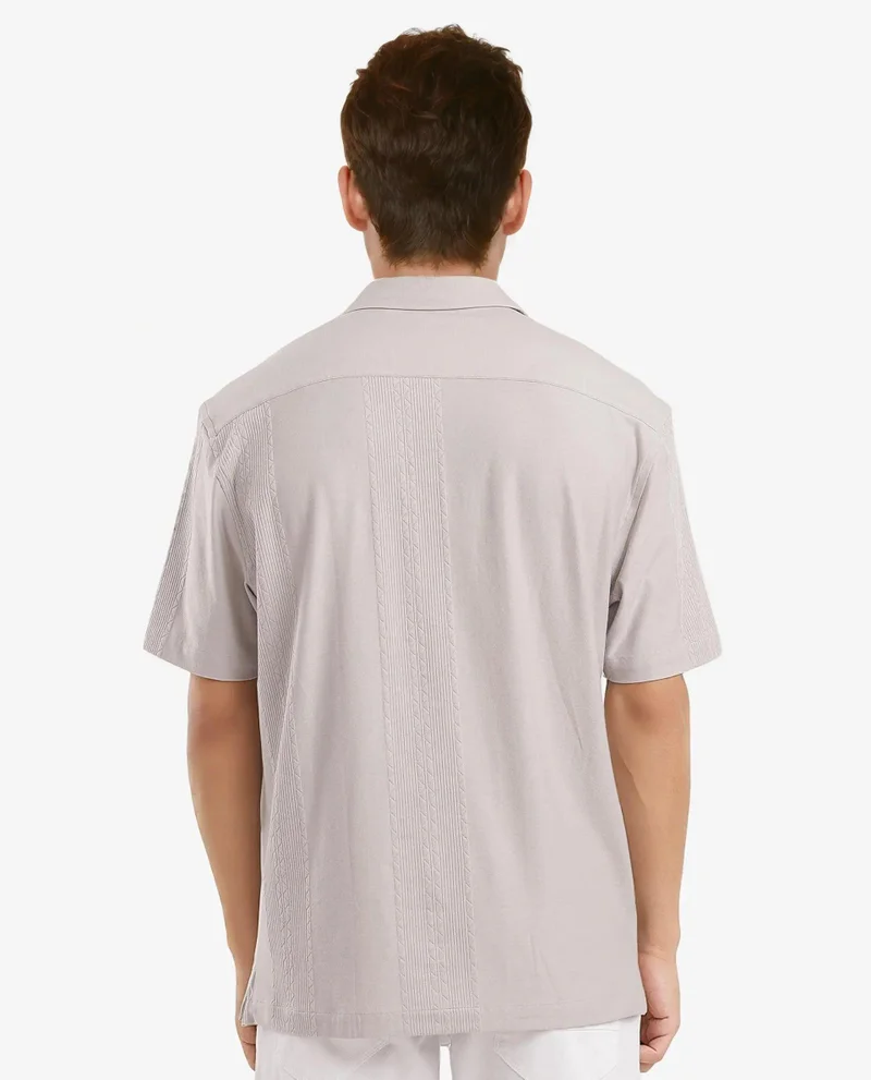 Rare Rabbit Men's Cuban Collar Boxy Fit Shirt