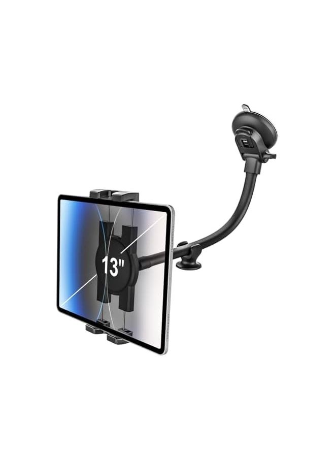 erorex Car Windshield Tablet Mount, 13" Long Arm iPad Mount for Car Window Dashboard [Super Suction & Stable] Car Tablet Holder fit for iPad Pro 12.9 Air Mini, Galaxy Tabs, Cell Phones, 4-13" Devices  - Image 1