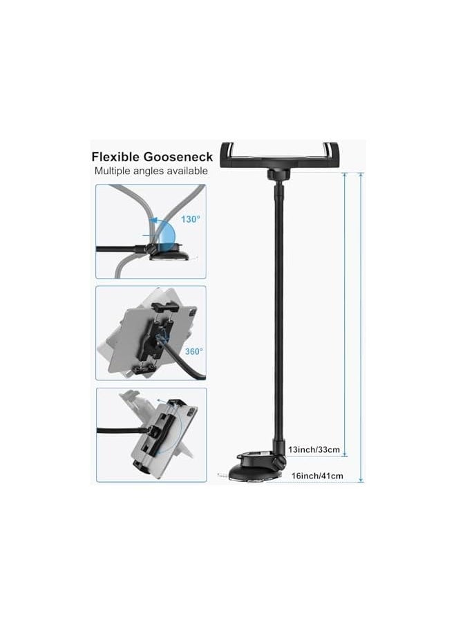 erorex Car Windshield Tablet Mount, 13" Long Arm iPad Mount for Car Window Dashboard [Super Suction & Stable] Car Tablet Holder fit for iPad Pro 12.9 Air Mini, Galaxy Tabs, Cell Phones, 4-13" Devices  - Image 4
