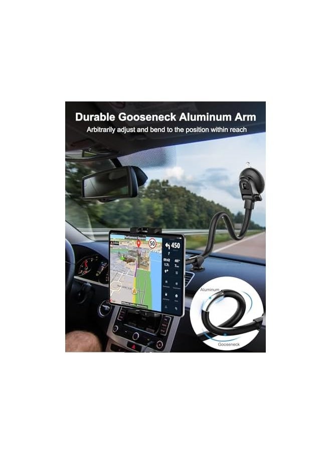 erorex Car Windshield Tablet Mount, 13" Long Arm iPad Mount for Car Window Dashboard [Super Suction & Stable] Car Tablet Holder fit for iPad Pro 12.9 Air Mini, Galaxy Tabs, Cell Phones, 4-13" Devices  - Image 5