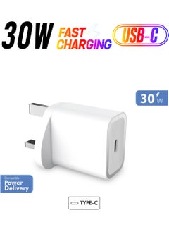 FORCE Power Lite 30W USB C PD Power Delivery Ultra Fast Wall Charger Lifetime Warranty White  - Image 1
