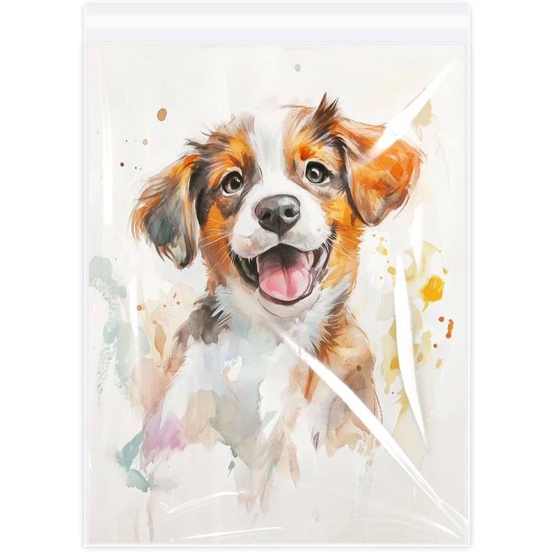 Jadairy Self Sealing Cellophane Bags, Clear Bags for Packaging Watercolor Paper, 9x12 in, 100 Pcs - Image 1