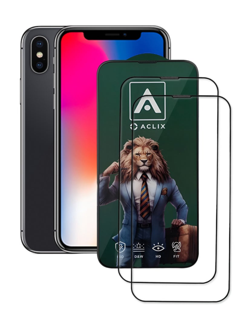 ACLIX 2 Pieces Antistatic ESD Dustproof Premium Quality High Definition Tempered Glass Screen Protector Designed For  iPhone 10 - Image 1