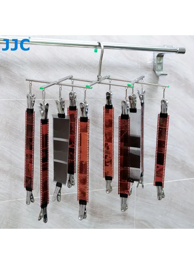 JJC 10 Clip Stainless Steel Film Drying Rack Silvery Windproof Foldable Soft Clips No Scratches - Image 3