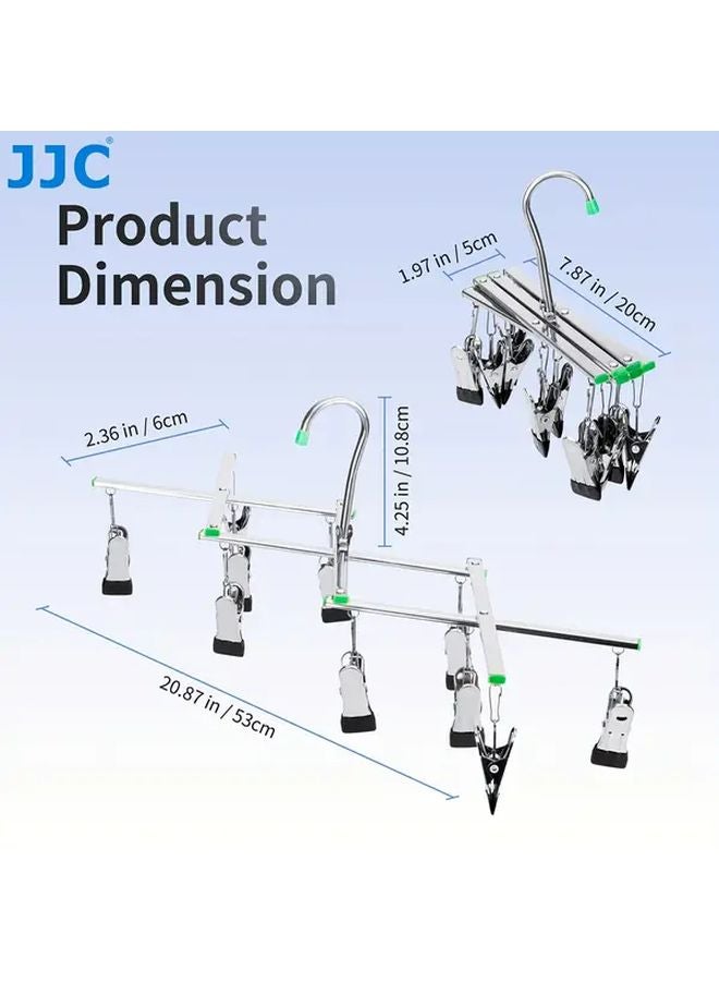 JJC 10 Clip Stainless Steel Film Drying Rack Silvery Windproof Foldable Soft Clips No Scratches - Image 4
