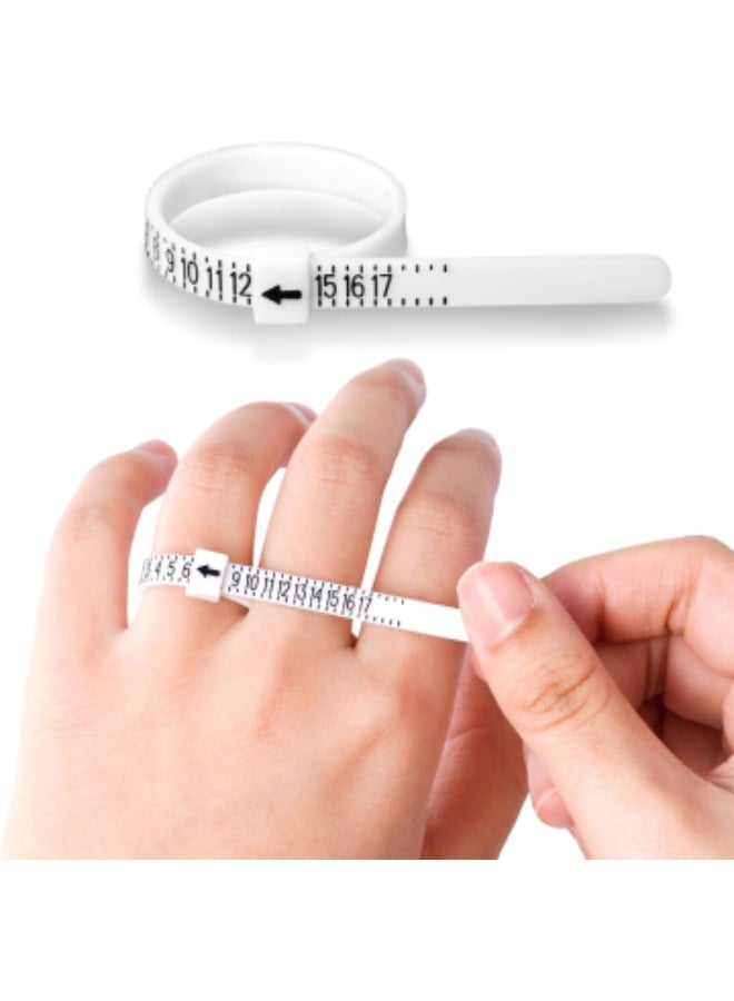 Ring Sizer Measuring Tool Set, Ring Gauges with Finger Sizer Mandrel Ring Sizer Tools for Jewelry Sizing Measuring, 4 pcs, Silvery - Image 3