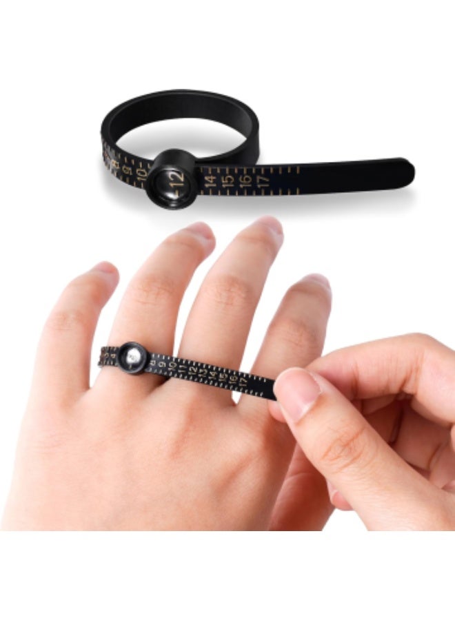 Ring Sizer Measuring Tool Set, Ring Gauges with Finger Sizer Mandrel Ring Sizer Tools for Jewelry Sizing Measuring, 4 pcs, Silvery - Image 4