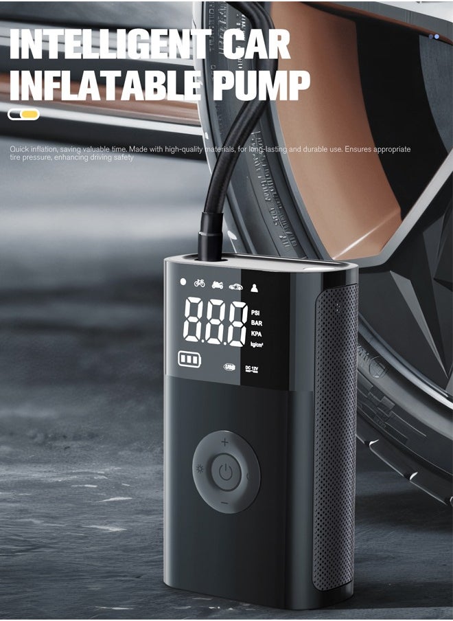 Carsun - Tyre Inflator Portable Air Compressor, 2600mAh×2 Battery Powerful   Cordless Air Pump With 5V/2A USB output, Digital Display/LED Light 150PSI Compact Tire Inflator for Car, Motorcycle, Bike, Ball - Image 1