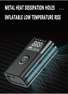 Carsun Tyre Inflator Portable Air Compressor, 2600mAh×2 Battery Powerful   Cordless Air Pump With 5V/2A USB output, Digital Display/LED Light 150PSI Compact Tire Inflator for Car, Motorcycle, Bike, Ball  - Image 5