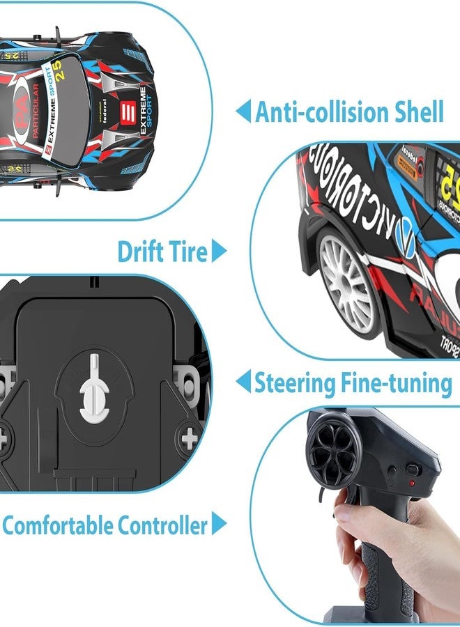 Teksbar 2.4GHz RC Drift Car, 4WD Racing Car with LED Lights, Remote Control Vehicle with Rechargeable Batteries, Multicolour - Image 3
