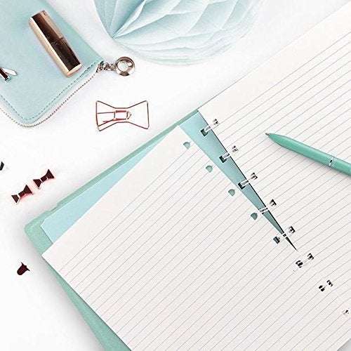 FILOFAX دفتر ملاحظات فيلوفاكس القابل لإعادة التعبئة، A5 (8.25" × 5") لون بيض البط - 112 صفحة كريمية قابلة للتحريك - فهرس، جيب وعلامة صفحة (B115052U) - Image 5