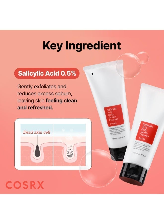 COSRX Salicylic Acid Daily Gentle Cleanser 150ml – Pore Cleanse & Acne Control Face Wash for Oily Skin 150mlml - Image 3