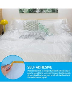 KCDMBUE 3pcs Plastic Drop Cloth Set, Self-Adhesive Fabric Canopy, Waterproof, Dustproof and Tear-Resistant, Purpose Furniture Cover Floor Wall Protective Film  - Image 4