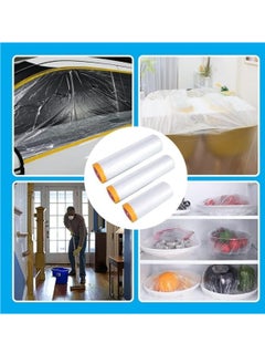 KCDMBUE 3pcs Plastic Drop Cloth Set, Self-Adhesive Fabric Canopy, Waterproof, Dustproof and Tear-Resistant, Purpose Furniture Cover Floor Wall Protective Film  - Image 5