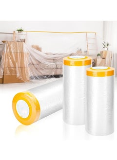 KCDMBUE 3pcs Plastic Drop Cloth Set, Self-Adhesive Fabric Canopy, Waterproof, Dustproof and Tear-Resistant, Purpose Furniture Cover Floor Wall Protective Film  - Image 1