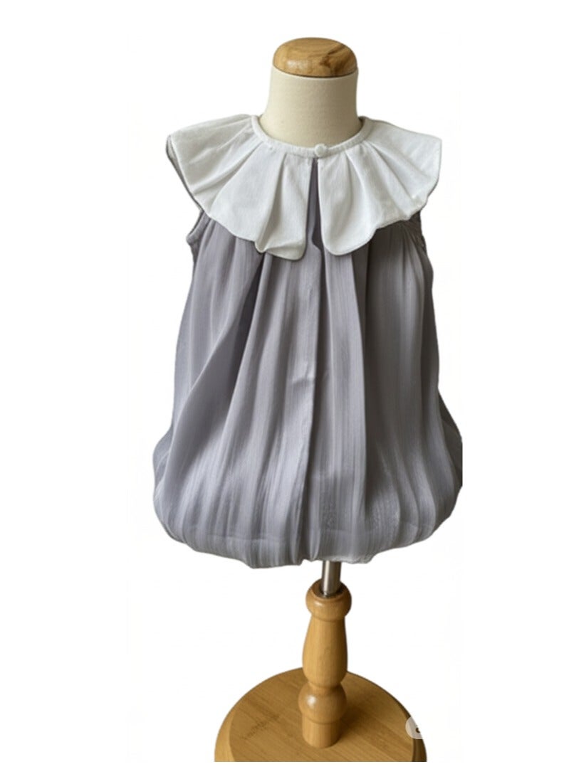 A.M New Summer Korean Style Princess Dress for Girls Children's Elegant Flower Bud Vest Dress - Image 4