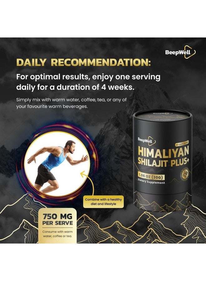 Generic BeepWell Shilajit Resin Plus - Himalayan Shilajit Ashwagandha Pure Organic Natural Resin Men Women Chilajil Maca Root Black Pepper 70% Fulvic Acid 85+ Trace Minerals 40 Servings 1.06 OZ - Image 5