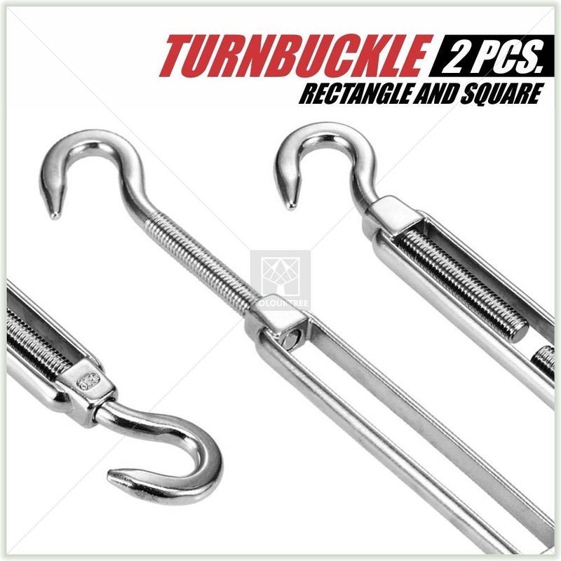 ColourTree مجموعة أدوات ColourTree لظلال الشمس المستطيلة/المربعة، سهلة التوتر، من الفولاذ المقاوم للصدأ العسكري 316 (مجموعة أدوات 10 بوصات + كابلات) - Image 3