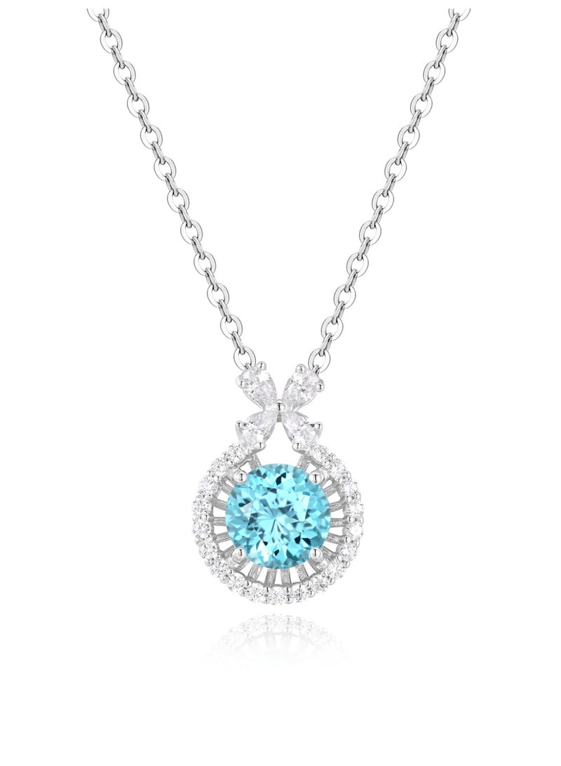 Artificially Cultivated Gemstone Necklace - Tiffany Blue - Image 1