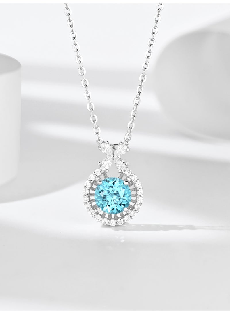 Artificially Cultivated Gemstone Necklace - Tiffany Blue - Image 2