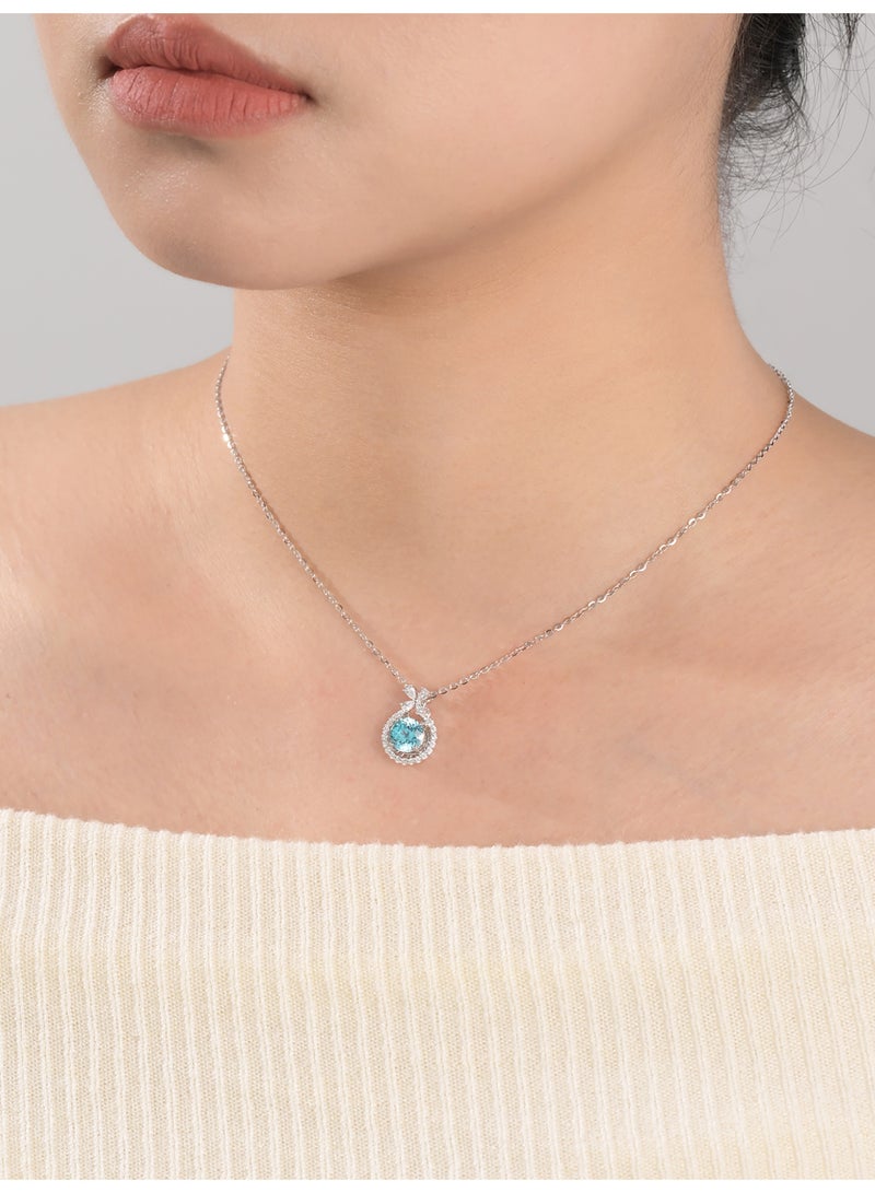 Artificially Cultivated Gemstone Necklace - Tiffany Blue - Image 5