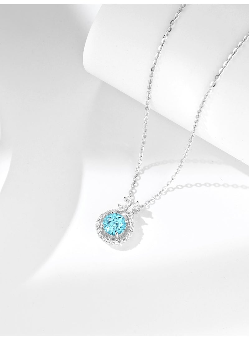 Artificially Cultivated Gemstone Necklace - Tiffany Blue - Image 4
